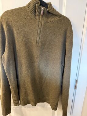 Men's J. Crew Olive Half-Zip Knit Sweater